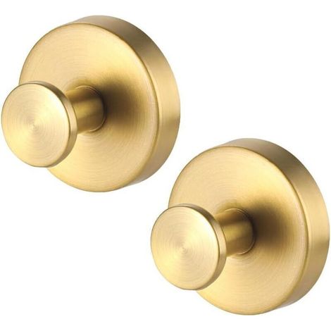 Gold suction cup hook, 664.5 cm, 2 pieces, stainless steel, suitable for glass, no drilling required, towel hook (1/4)