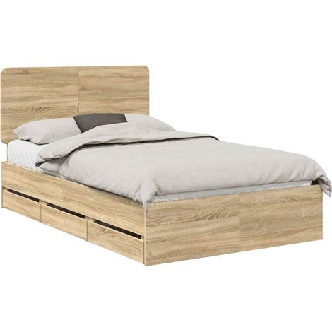 Maison Exclusive - Struttura del letto con cassetto Rovere Sonoma 120 x 190 cm
