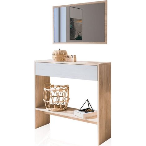 Mueble de recibidor consola con 1 cajón y espejo 91,5 cm Aros Tofe - Andersen Pino (ancho) x 85cm (alto) (1/5)