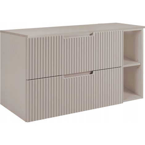 Waschtischunterschrank Vena - 100 cm - Farbe Kashmir - Gerillte Fronten - Soft close