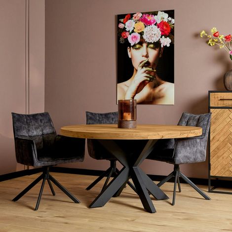 Table à manger ronde en bois Ø120 cm RIVANO