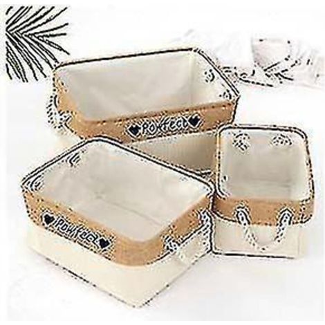 Panier de rangement personnalisé pour jouets et vêtements d'animaux, avec nom personnalisé pour chien, taille L, 41 x 32 x 20 cm (1 pièce), noir et beige (1/5)