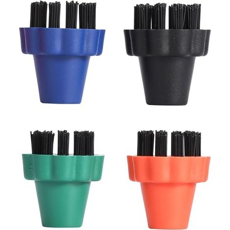 [Cepillo de limpieza a vapor] Juego de 4 cepillos de cerdas de nailon de colores para Vaporetto y Lecoaspira - Compatible con múltiples modelos, limpieza eficaz, colores higiénicos (4 piezas, tamaño c (1/4)