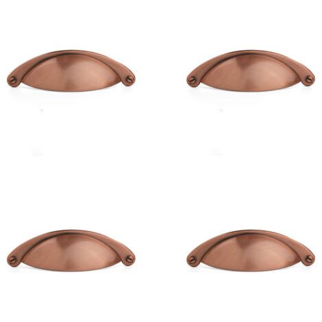 4 STÜCKE Muschelgriff Retro Möbelgriff Vintage Schubladengriff Knopf mit Schrauben für Schränke Schrank Kommode Schubladen (B-430 Rotbronze gebürstet) (1/5)