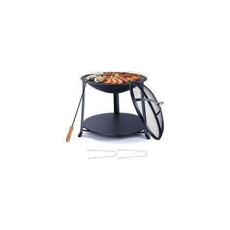Brasero Exterieur Barbecue 55cm, Brasero de Jardin avec Pare-étincelles, Brasero Extérieur de Jardin pour Terrasse Patio Cour Camping