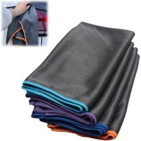 Chiffon en Fibre de- 4 Serviette Nettoyage sans Trace 40  50cm pour Verre, Vitre, Lunettes, Ménage chiffon fibre de carbone
