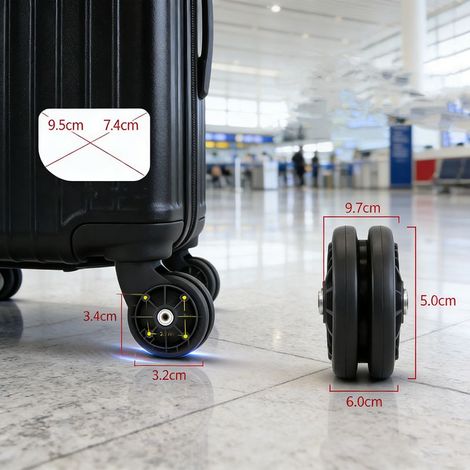 Roues de valise A17 double rangée intérieure, roues de remplacement universelles pour valises, bagages et chariots (1/5)