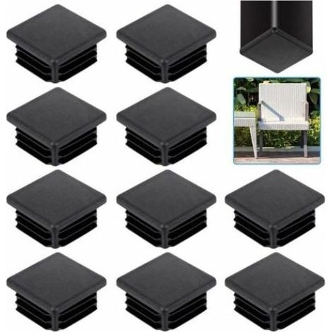 20 Stück 3030 mm Vierkantrohr-Endkappen, schwarze Vierkantrohr-Endkappen, Kunststoff-Vierkantrohr-Endkappen, quadratische Lamellen-Endkappen, massive Stuhlrohr-Endkappen, Tischbein-Endkappen für Möbel (1/5)