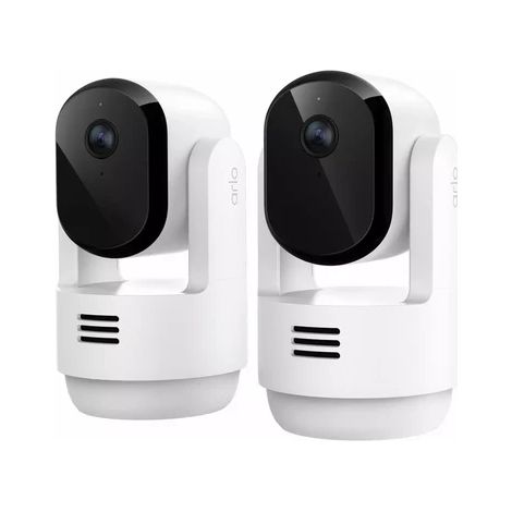 Arlo VMC3273-100EUS Caméra de Sécurité Intérieure WiFi Essential 3 2K PTZ, Kit de 2 caméras, Rotation à 360°, Détection par IA, Compatible avec Alexa, Blanc (1/4)