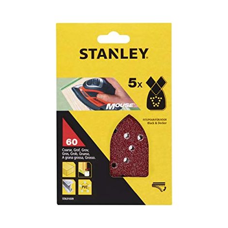 STANLEY - 5 FOGLI MOUSE GRANA 60 (1/4)