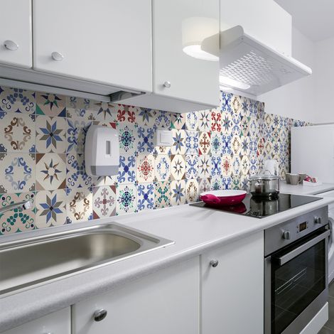 Sticker Mural Carrelage adhésif Cuisine Salle de Bain - 60 STICKERS CARRELAGES AZULEJOS ROZANNA - 60stickers10x10cm (1/5)