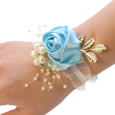 Fleur artificielle D809 en tissu tissé, accessoire de mariage pour la mariée et les demoiselles d'honneur. (1/5)