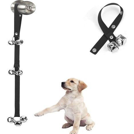 Timbre para perros, timbre para puertas, entrenamiento para ir al baño y salidas, Timbre para cachorros y gatos, Tres botones, longitud ajustable (1/5)