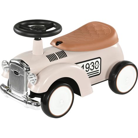 Voiture électrique pour bébé avec klaxon pliable 58 x 27 x 35 cm cr me pour salon mois klaxon, compartiment rangement volant, crème (1/5)