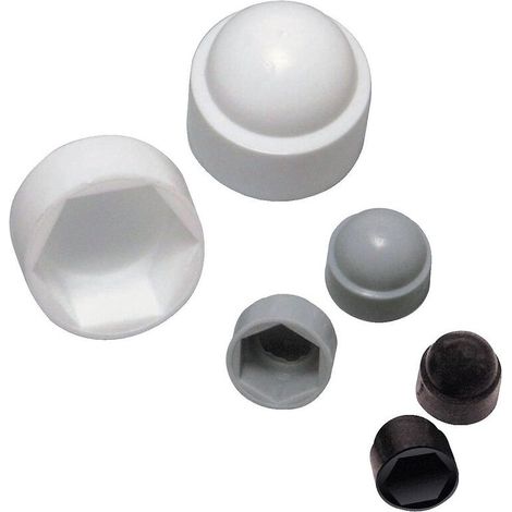 Cache-écrou plastique M6 blanc en boîte de 100 - SA