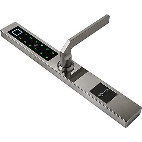 Verrouillage intelligent Porte d'empreinte digitale biométrique imperméable serrure de porte de porte intelligente Rfid Verrouillage de code de carte for porte en verre d'aluminium Serrure de porte d' (1/5)