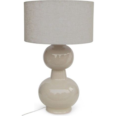 Grande lampe Laki pied céramique beige D40 H65cm (1/4)