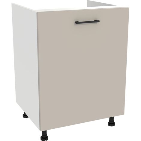 Unterschrank für die Küche unter der Spüle, 60 cm, Capri-Korpus, weiße Front, Kaschmir matt (1/3)