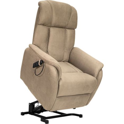 Fauteuil relax releveur tissu polyester beige - SPAZIO