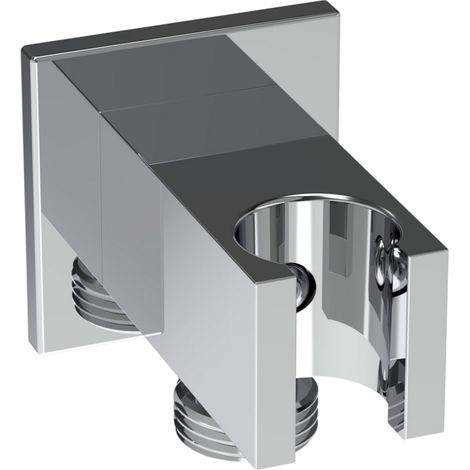 Presa acqua con supporto doccia e valvola di sicurezza di chiusura, design quadrato (1/3)