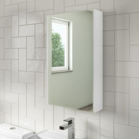 McCann 400mm Mirror Shaving Cabinet White (1/4)