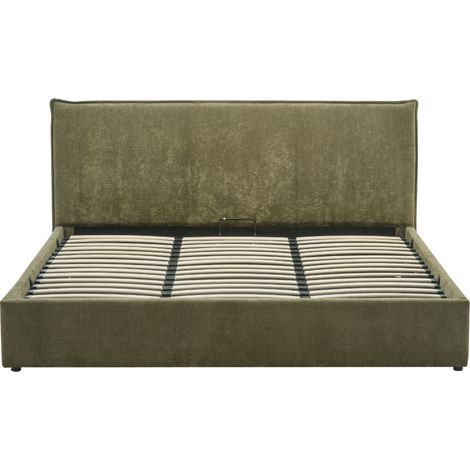 Lit coffre en tissu 180x200cm - Vert - Cama (1/5)