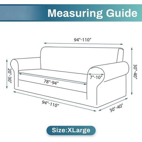 MERKMAK Housse de canapé extensible 3 places avec accoudoirs antidérapante imperméable pour 190 à 230 cm gris (1/4)
