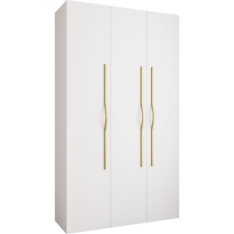 Armario Hartford 563, Blanco, 246x140x52cm, Puertas de armario: Con bisagras, Número de estantes: 7