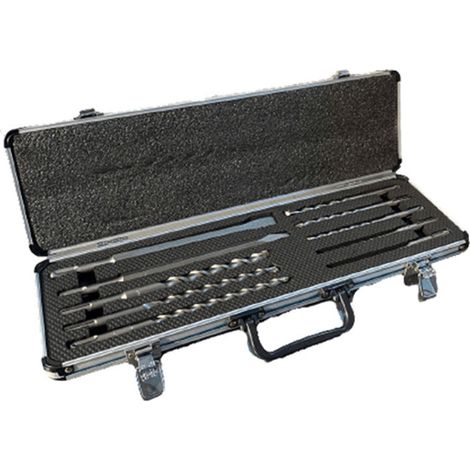 Makita – Coffret 8 forets SDS-PLUS pour béton – 1 pointe carbure – 1 burin plat 250mm – Longueur 160 à 210mm – Diamètre 5 à 16mm (1/2)
