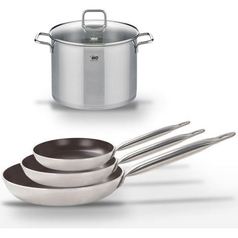 Lot de 3 Poêles 24/28/32 cm Elo Bistro Line et Faitout 26 cm Elo (1/5)