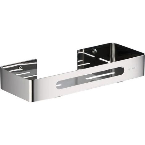 Stainless Steel Shower Basket - Bathroom Bath Shelf Tray Wall Corner Shelf Support (1 Tier, Stainless Steel)