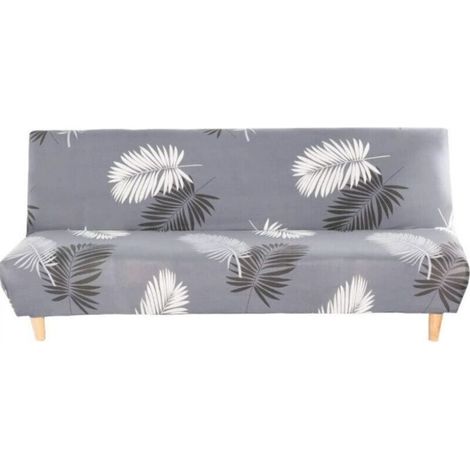 Armless Click Clack Sofa Cover, Stretchable Elastic Sofa Bed Cover, Armless Sofa Cover, Pen Ink Pattern (1/5)