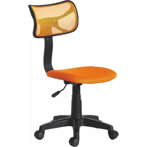 Sedia Girevole 5 Ruote Ufficio Cameretta Scrivania Schienale Ergonomico Arancio