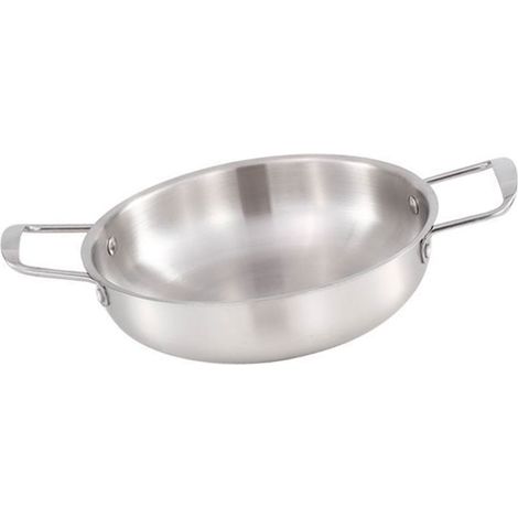 Marmite Ramen coréenne avec poignée en acier inoxydable, chauffage rapide, nouilles pratiques pour soupe, petite chaude 22cm/8,7 pouces (couleur originale) (1/5)