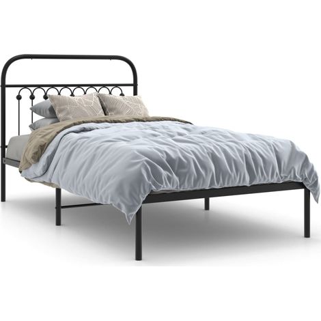 Maison Exclusive - Estructura cama sin colchón con cabecero metal