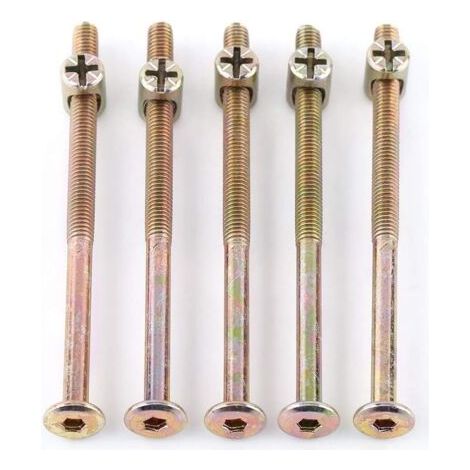 M6 Kit 10 pièces, boulon à vis, tête de fixation hexagonale fraisée, acier au carbone, avec écrou transversal 100mmB (1/5)