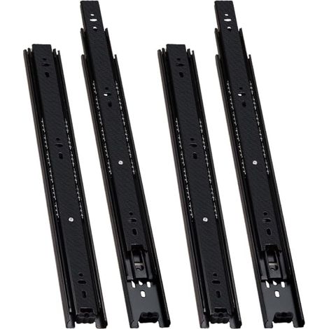 2 paires Glissière pour Tiroir à Sortie Totale, Coulisse Tiroir, Charge Max 45kg, Montage Latéral, 35cm (1/5)