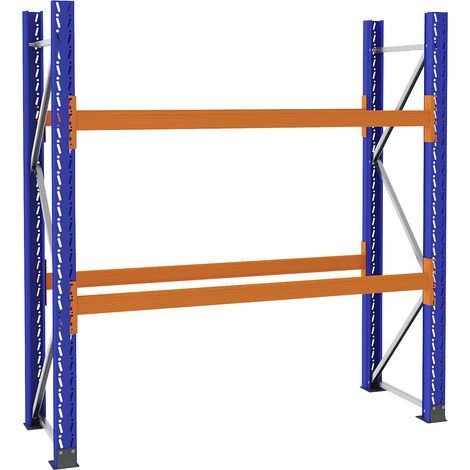 eurokraft pro, Rayonnage à palettes en acier, bleu/orange, h x
