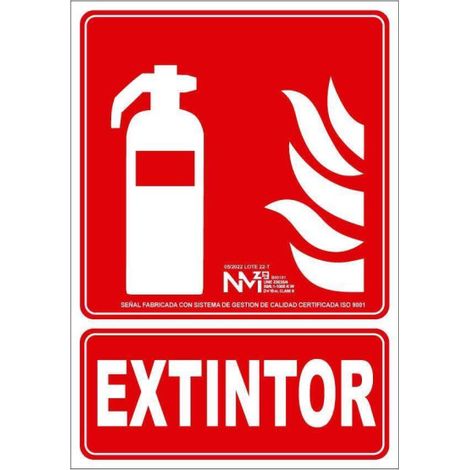 Cartel de extinción extintor clase a (pcv 1mm) 21x30cm normaluz