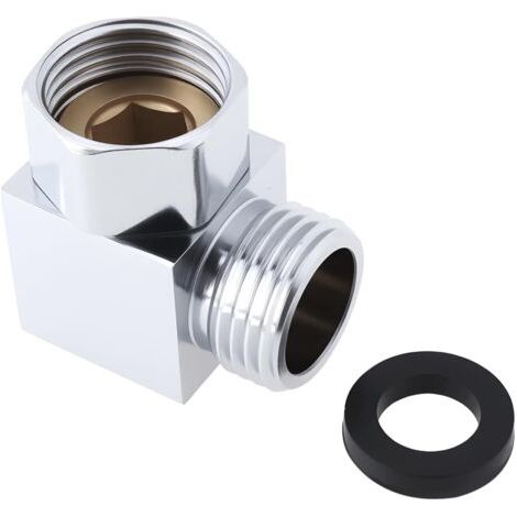 Raccord Coudé pour Flexible de Douche avec Joint Adaptateur en Laiton 1/2" Mâle Vers 1/2" Femelle pour Joint de Distribution (1/5)