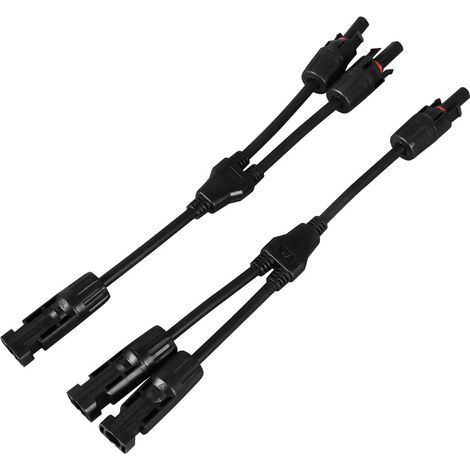 Conector en Y de tres vías (1 salida, 2 salidas) para paneles de módulos de células solares, conector fotovoltaico, enchufe impermeable, conector fotovoltaico MC4.