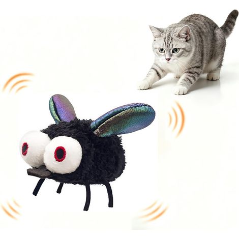Jouet pour chat papillon automatique, canne à chat interactive avec insecte simulé, jouet d’exercice pour chat, 9103.5, noir (1/5)