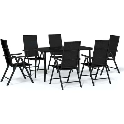 Maison Exclusive - Set da Pranzo da Giardino 7 pz Nero (1/5)