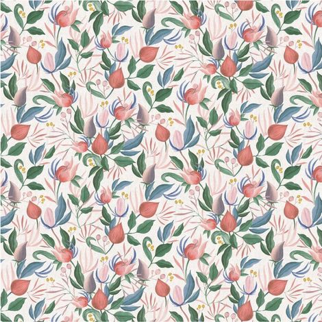 AS Creation Cosmopolitan White Botanical Wallpaper Vinyl Paste The Wall (1/4)