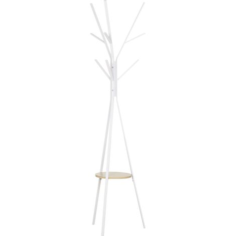 Porte-manteau, Porte-manteau dans le couloir Métal blanc 45 x 45 x 180cm pour la commande dans le couloir