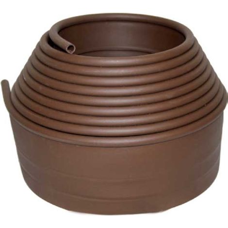 Bordure de jardin marron en polyéthylène recyclable – H.10 cm x L.6 m – Résistante au gel et aux UV – Installation sans outil – Bera (1/5)