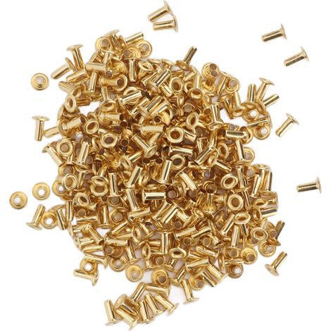 500 rivets creux à bords arrondis, excellente élasticité, rivets en laiton pour vêtements et accessoires de sacs. (1/5)