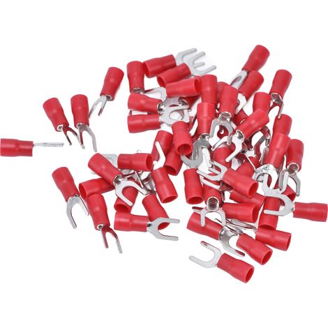 Kit de 50 cosses à fourche isolées pour câbles 14-12 AWG (rouge) pour équipement SV3.5-6 (1/5)