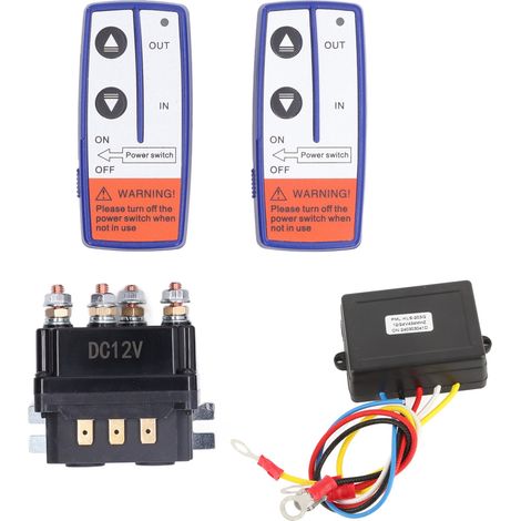 Kit de relais pour treuil 12 V 250 A avec télécommande, contacteur et interrupteur pour véhicule industriel (1/5)