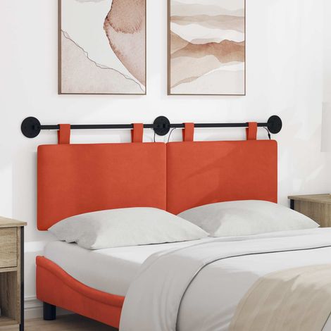 Cabecero colgante Con luz LED Rojo Naranja Tela de Pana